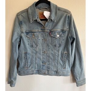 Levi's Women's Original Cotton Denim Trucker Jacket Size L Stretchy Western Boho